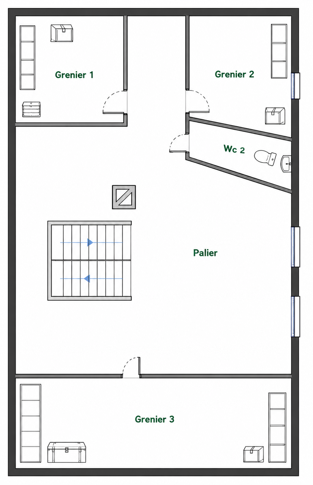 Croquis de l'étage